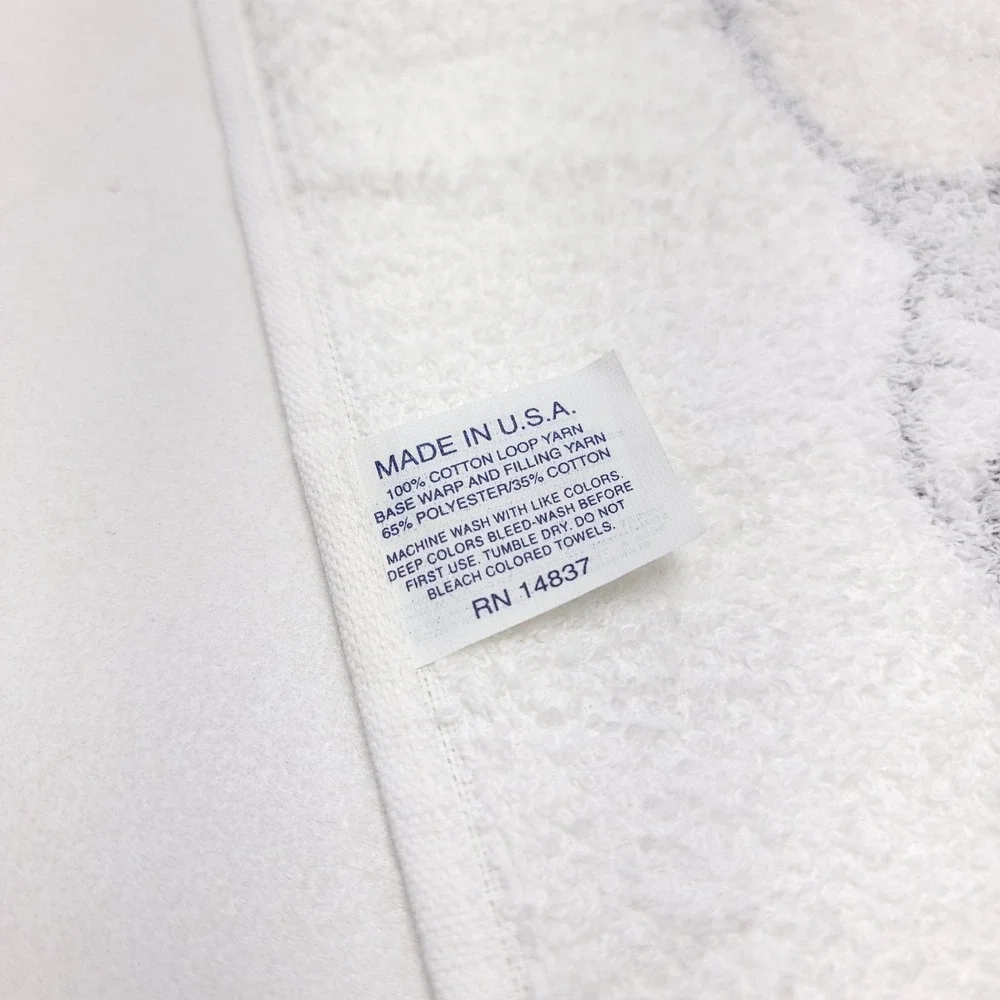 Vintage Disney Mickey Mouse Golf Towel‎ Grommel Ring White Cotton Made in USA